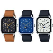 CASIO MTP-M305L STANDARD Analog Day Date Moon Phase 34mm Leather Strap