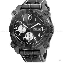 HAMILTON H78696393 Khaki Navy BeLOWZERO Chrono 44mm Leather Dark Grey