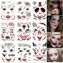 Halloween Clown Face SFX Make Up Sticker-Scar-Horror Bloodstain Skull