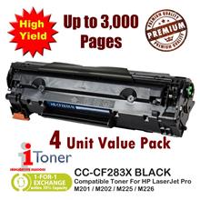 [4 Unit] HP 83X CF283X 3,000 Pages High Yield Edition