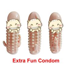 ( Free 2 Gift ) One Piece U Type Large Particles Reusable Condom