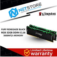 KINGSTON FURY RENEGADE BLACK RGB 32GB DDR4 CL16 3600MT/s MEMORY