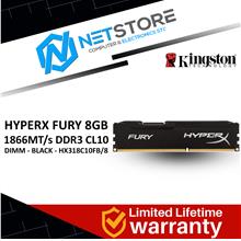 KINGSTON HYPERX FURY 8GB 1866MT/s DDR3 CL10 DIMM - BLACK