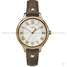 TIMEX TW2R43000 Women's Peyton 3-Hands 36mm Leather Strap Olive Green