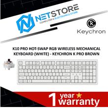 KEYCHRON K10 PRO HOT-SWAP RGB WIRELESS KEYBOARD (WHITE)-KEYCHRON BROWN