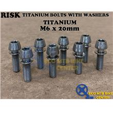 RISK Titanium Bolts with Washers M6x20mm (1PCS)