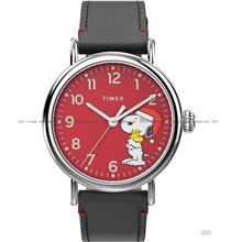 TIMEX TW2V61100 Standard Peanuts Snoopy Holiday 40mm Leather Red Black