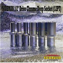 NICEMAN 1/2&quot; Drive Chrome Deep Socket (12PT)