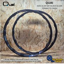 QUAI ISOS 33 29&quot; 28H BICYCLE RIM BLACK SILVER 70% MATTE FINISH