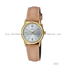 CASIO LTP-V002GL-7B3 STANDARD Analog Date 25mm Leather Silver Brown
