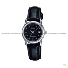 CASIO LTP-V002L-1A STANDARD Analog Date 25mm Leather Strap Black