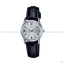 CASIO LTP-V002L-7B STANDARD Analog Date 25mm Leather Silver Black
