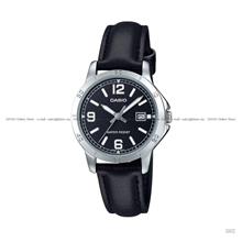 CASIO LTP-V004L-1B STANDARD Analog Date 30.2mm Leather Strap Black