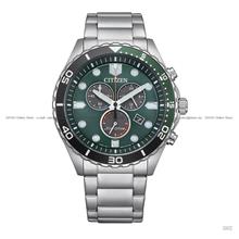 CITIZEN AT2561-81X Eco-Drive Chronograph 43mm SS Bracelet Green