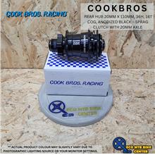 COOK BROS Rear Hub 20mm x 110mm, 36H, 16T Cog, Anodized Black –
