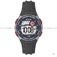 BUM BM07002A Women's Digital Watch Chrono Quartz 33mm Silicone Black