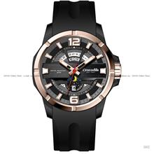 Crocodile Watch CR7143.128 Day Date Day Night Quartz 46mm Black Gold