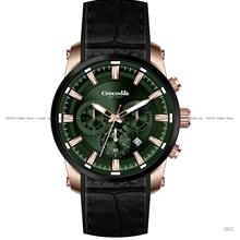 Crocodile Watch CR7375.168C Chronograph 45mm Leather Green Black