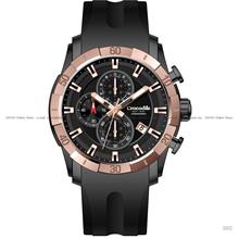 Crocodile Watch CR7453.128C Chronograph 48mm Silicone Black Rose Gold