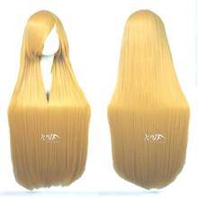 Cosplay wig 100cm long straight golden blonde ready stock