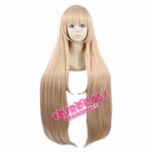 Cosplay wig 100cm long straight peach cos/ ready stock