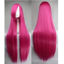 Cosplay wig 100cm long straight pinky red ready stock