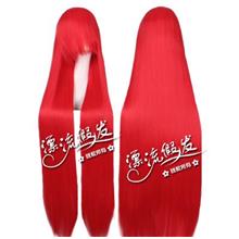 Cosplay wig 100cm straight fire red / cos/ ready stock
