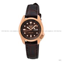 SEIKO 5 Sports SRE006K1 Women Day Date Auto 28mm Leather Brown Rose