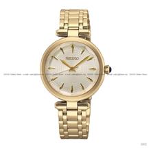 SEIKO SRZ554P1 Women's CONCEPTUAL Glass Cut Quartz 30mm Bracelet Gold
