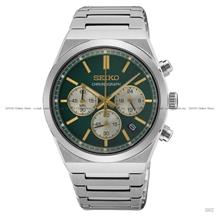 SEIKO SSB461P1 Men's Chronograph Quartz 40mm SS Bracelet Silver Green