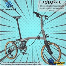 ACEOFFIX C5 Folding Bike Aluminium Frame 5-Speed with Carbon Parts