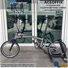 ACEOFFIX C5 Folding Bike Aluminium Frame 5-Speed with Carbon Parts