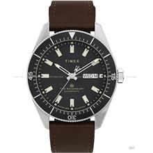 TIMEX TW2V24800 Waterbury Dive Automatic 40mm Leather Black Brown