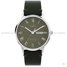TIMEX TW2W50500 Waterbury Classic Day Date Quartz 40mm Leather Green