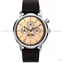 TIMEX TW2W51100 Marlin Moon Phase Quartz 40mm Leather Strap Salmon