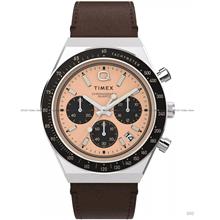 TIMEX TW2W51800 Q Timex Chronograph Quartz 40mm Leather Salmon Brown