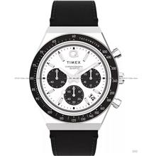 TIMEX TW2W53400 Q Timex Chronograph Quartz 40mm Leather White Black