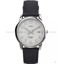 TIMEX TW2W54300 Easy Reader Date Magnifier Quartz 35mm Leather Black