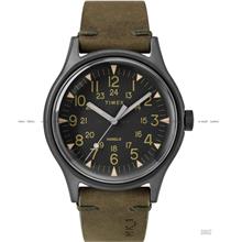 TIMEX TW2R97000 MK1 Steel 24-Hour 40mm Leather Strap Olive Green