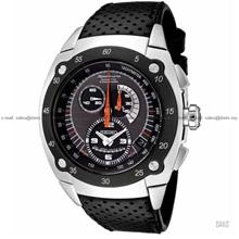 SEIKO SNL043P2 SPORTURA Chronograph Kinetic 45mm Leather Strap Black
