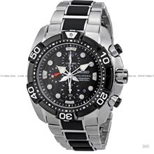 SEIKO SNDA59P1 VELATURA Chronograph Quartz 50mm SS Bracelet Black