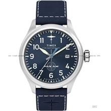 TIMEX TW2Y38800 PAN AM Waterbury Ace Date Automatic 41mm Leather Blue