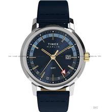 TIMEX TW2Y47900 Marlin GMT Date Quartz 40mm Leather Strap Blue
