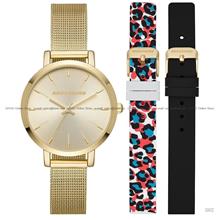 SKECHERS Watch SR9057 SETS 36mm Gold Mesh SS Bracelet + Strap Gift Set