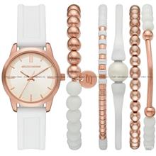SKECHERS Watch SR9074 32mm Rose Gold White Watch + Bracelet Gift Set