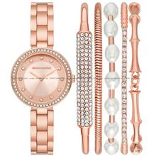 SKECHERS Watch SR9079 32mm Rose Gold Watch + Bracelet Gift Set