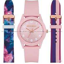 SKECHERS Watch SR9099 37mm Pink Silicone Watch + Straps Gift Set