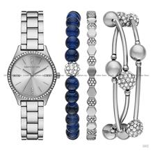 SKECHERS Watch SR9109 31mm Silver Watch + Bracelet Gift Set