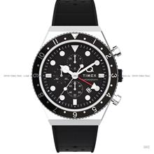TIMEX TW2V70000 Q Timex 3-Time Zone Chronograph 40mm Rubber Black