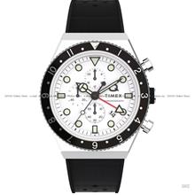 TIMEX TW2V70100 Q Timex 3-Time Zone Chronograph 40mm Rubber White